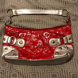 Red with silver purse